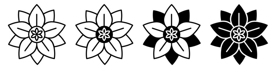 Flowers icon vector set. garden illustration sign collection. Flora symbol or logo.