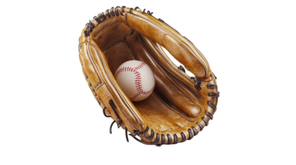 Baseball Glove and Ball Close Up