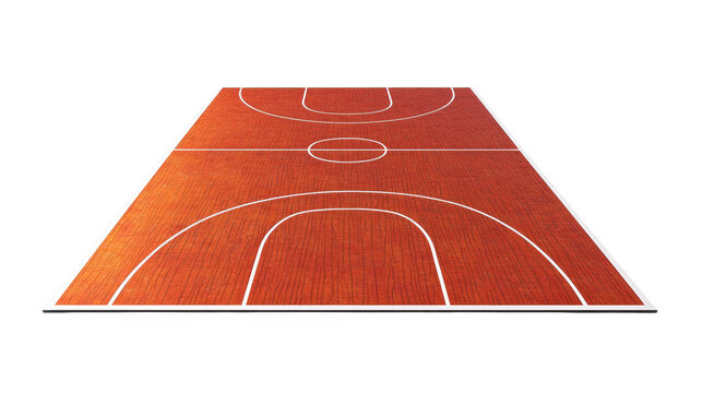 basketball court, brown wood, white lines, perspective clip art preview