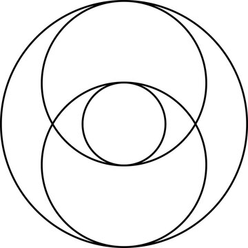Vesica piscis symbol isolated on white background. Sacred geometry symbol concept