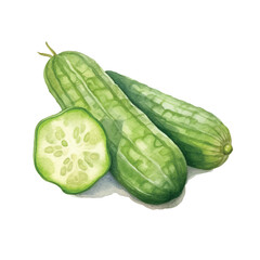 watercolor of Cucumber isolated white background
