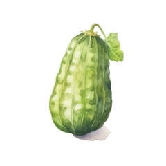 watercolor of Cucumber isolated white background