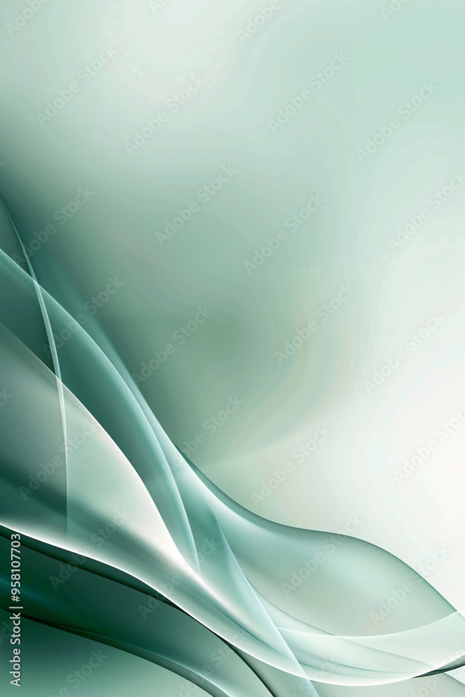 Poster a soft gradient background with a smooth transition from light green to pastel blue, creating a calm