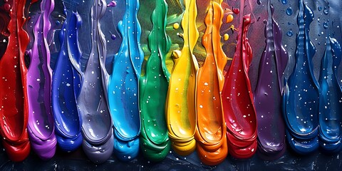 Obraz premium A Colorful Brush paint ribbon stroke swirl