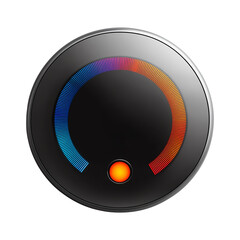 Modern temperature control dial showcasing a vibrant gradient design for intuitive temperature adjustments, isolated on transparent background.