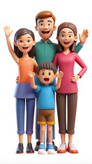 Fototapeta premium Family Icon of a Smiling Dad, Mom, and Child in a Festive Thanksgiving Celebration Setting