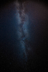 Background Night Starry Sky With Bright Stars And Meteoric Track Trail