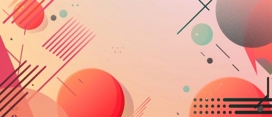 A colorful abstract background with a few circles and lines