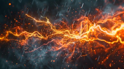 yellow electric lighting, abstract electrical background