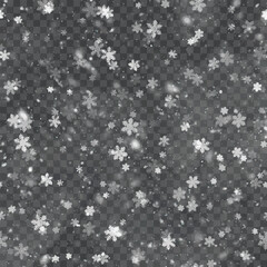 Transparent Snowflake Overlay for Winter Design Projects. Vector illustration.