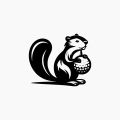 Beaver Golf Vector Logo Design Template