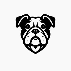 bulldog face vector logo design