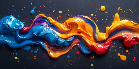 A Colorful Brush paint ribbon stroke swirl