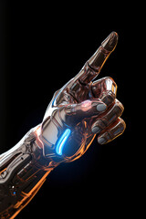 Science and technology artificial intelligence robot hand close-up
