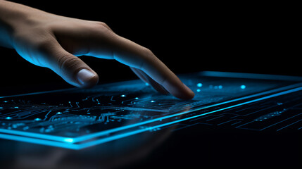 Science and technology artificial intelligence robot hand close-up