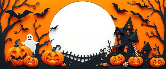 halloween background with pumpkins