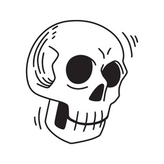 Hand Drawn Skull Outline Illustration