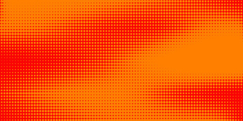 Dots halftone orange color pattern gradient texture with technology digital background. Dots pop art comics with summer background. vector