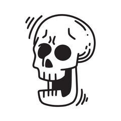 Hand Drawn Skull Outline Illustration