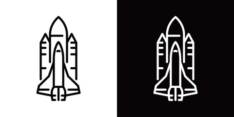 スペースシャトルのシンプルな線画アイコン