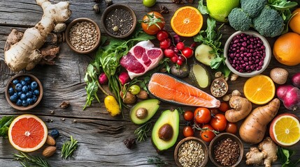 Balanced Gut Flora Surrounded by Nourishing Whole Foods: Optimal Digestive Wellness