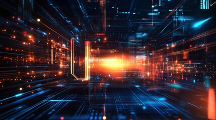 Abstract technology background, modern design vector illustration generative ai