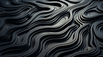 astarte.ai: Abstract Charcoal Black Waves with Subtle Silver Highlights