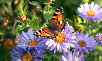 Obraz premium primer planos de flores y mariposa