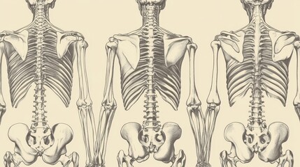 Fototapeta premium Detailed Anatomical Illustration of the Human Skeletal System