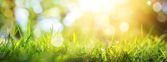 Obraz premium césped con fondo desenfocado bokeh