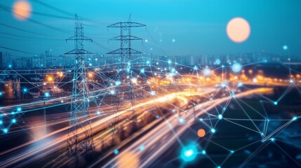 Naklejka premium Power usage over a decade is illustrated by an ascending bar graph, emphasizing the growing need for electricity