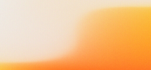 Soft Orange Autumn Background with noise effect. Autumn and cream gradient design for fall and Halloween season artworks. Grainy abstract orange and cream backdrop.