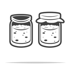 Sourdough starter outline icon transparent vector isolated