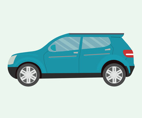 Car in flat style. Vehicle icon. Vector illustration.