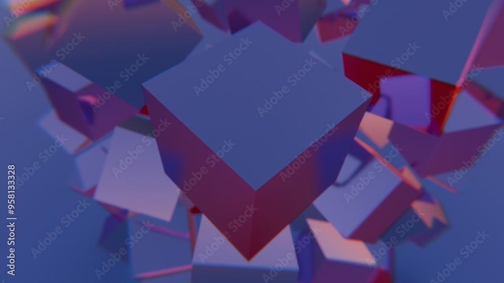 Poster Abstract 3D Cubes with Soft Light and Shadows