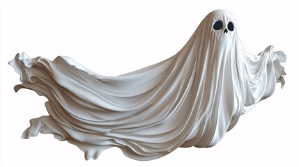 Playful Ghost Costume Clipart for Halloween Celebrations Featuring Spooky Floating Sheet D