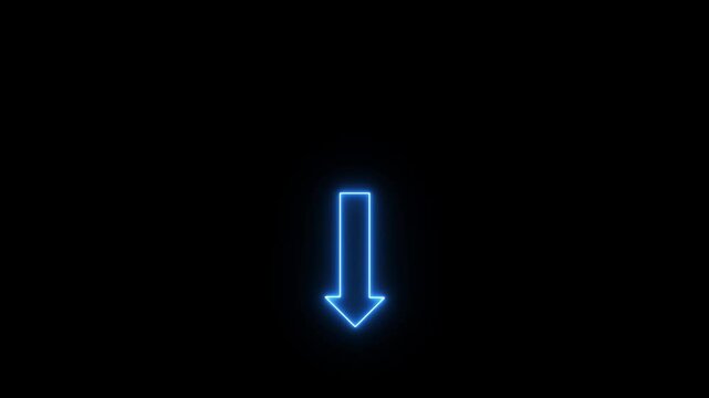 up purple arrow globe neon icon on black background. Three way direction arrow