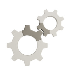 3D gear icon on transparent backgound. 3d rendered illustration with alpha channel	
