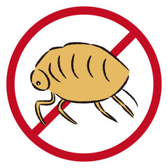 Obraz premium シンプルなノミのイラスト