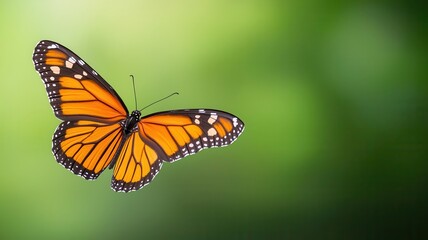 Obraz premium A butterfly taking its first flight after emerging from a cocoon, representing transformation and renewal of life