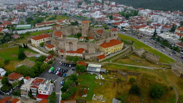 Stunning 4K drone footage capturing the majestic Heptapyrgion Fortress in Thessaloniki. Experience breathtaking views of this historic landmark from the sky