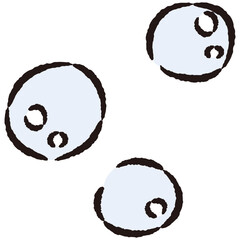 シンプルなシャボン玉の手描きイラスト