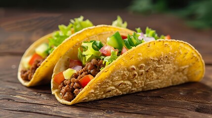 Appetizing taco, catalog photo .generative ai