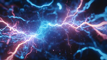 Obraz premium Blue electric lighting, abstract electrical background