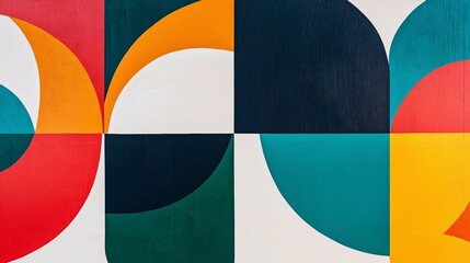 Vibrant Minimalist Abstract Art Featuring Bold Colors and Geometric Shapes for Modern Deco