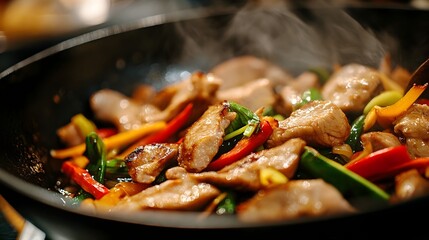 Tender Pork Slices in Flavorful Stir-Fried Vegetable Dish