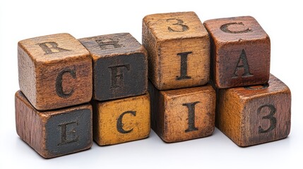 Vintage Wooden Blocks Spelling Crisis