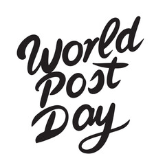 World Post Day text lettering. Hand drawn vector art.