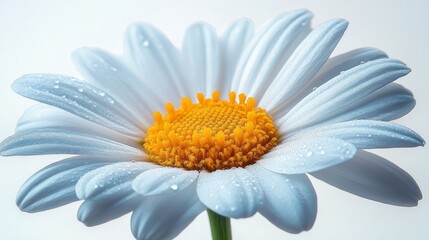 White Daisy Flower with Dew Drops  Close up Macro Photography