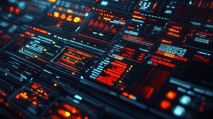 Obraz premium 3D Render of a Futuristic Financial Interface Showcasing Currency Distribution Across Acco